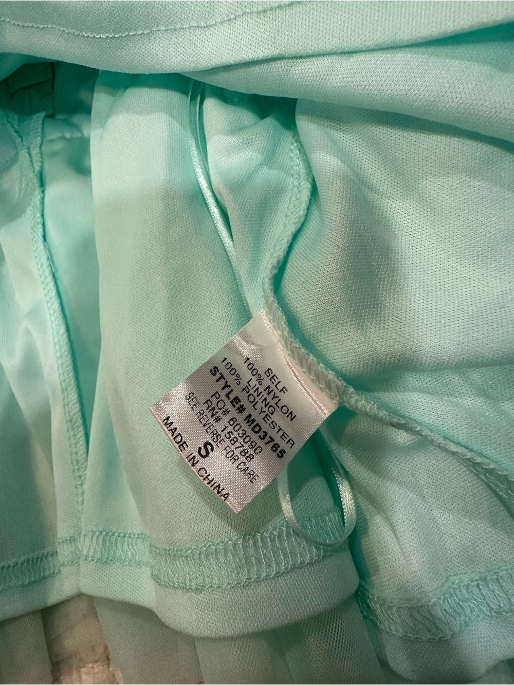 Mable mint green/ seafoam tulle tiered mini dress - Picture 8 of 8